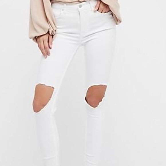 Free People Denim - NWT Free People | Busted Knee Skinny | White